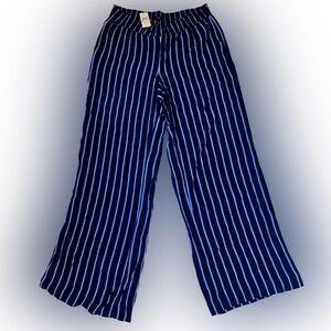 Ann Taylor Blue and White Striped Wide Leg Pants Size Small NWT